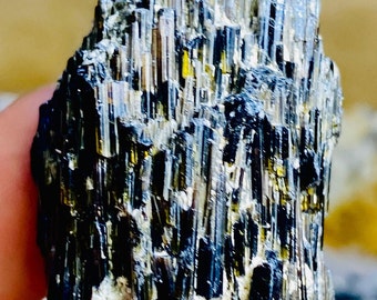 Natural Black Tourmaline Crystals Bunch on Matrix, Tourmaline Specimen, Minerals Specimen from Skardu Gilgit  Pakistan