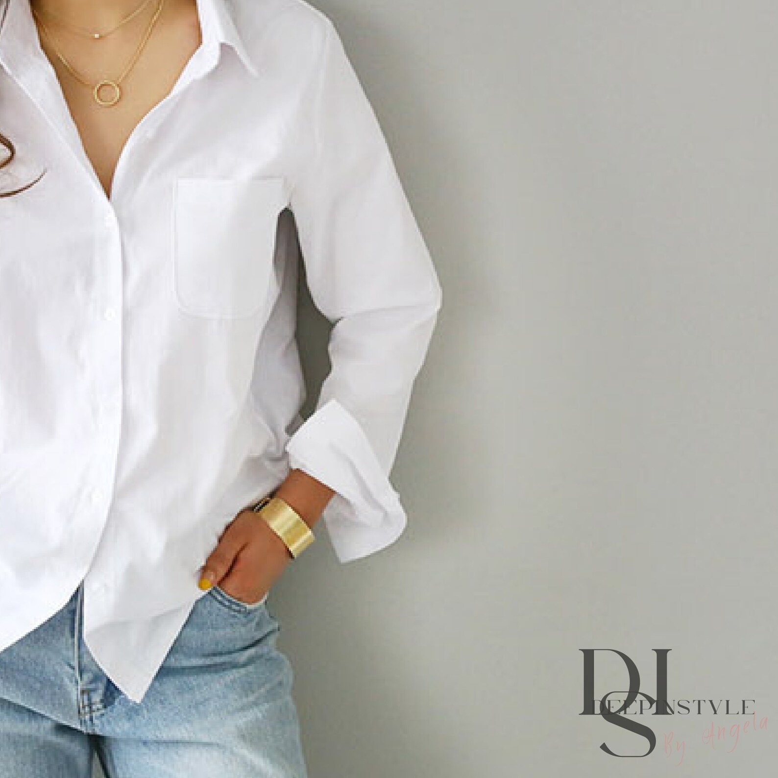 Women Classic Blouse Shirt Top Long Sleeve White Turn-down - Etsy