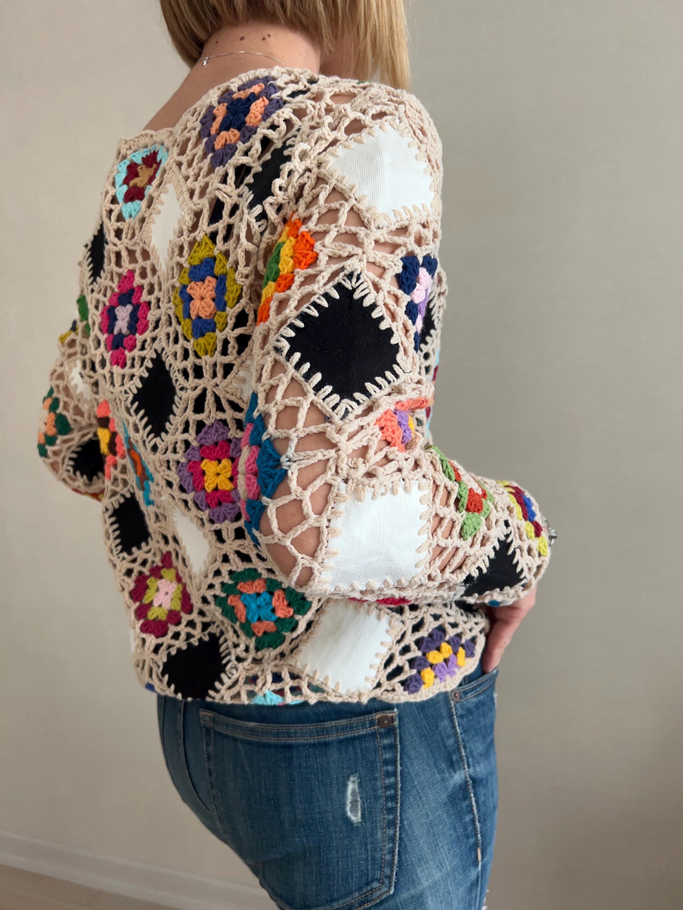 カットソー(長袖/七分) patchwork mesh tops Patchwork Mesh Top - Etsy