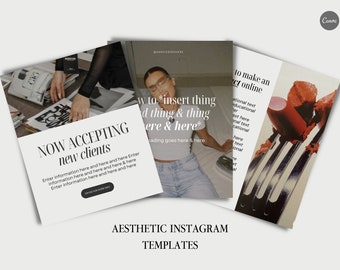 Editorial Aesthetic Instagram Posts | Instagram Template Canva | IG templates for coaches | Bold Instagram Templates | Grey Cream Green