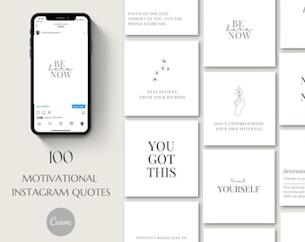 100 Black & White Instagram Quote Templates | Instagram Template Quotes  | Instagram Quotes  | Canva Quotes | Quote Template Instagram |