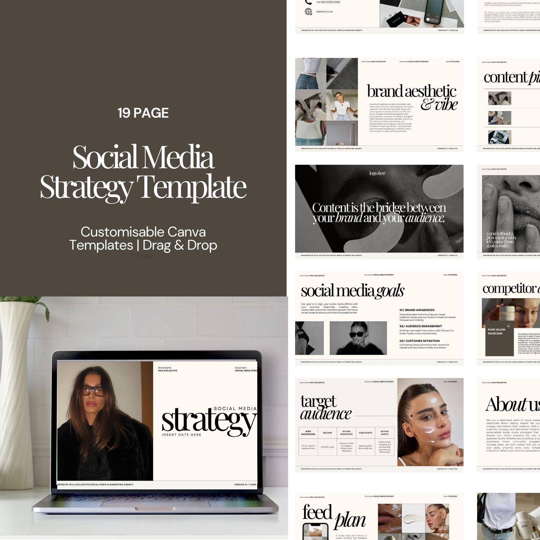Social Media Strategy Template | Social Media Manager Strategy Template ...