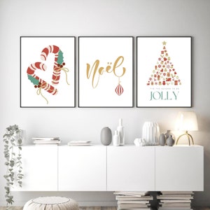 Gallery Set Of 3 Christmas Wall Art, Christmas Printable Wall Art, Xmas Printable Home Decor, Trendy Poster, Instant Download, Holiday