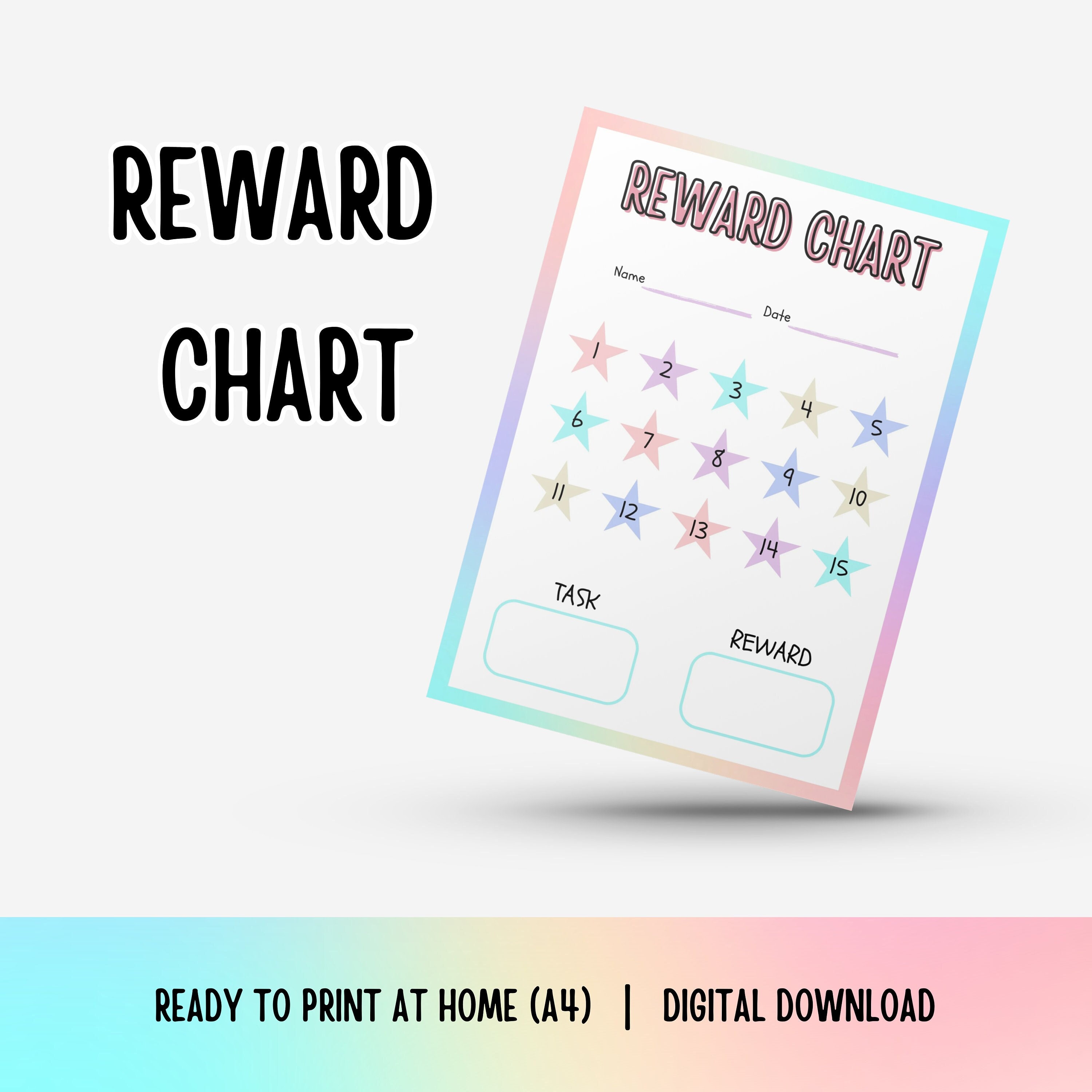 Reward Chart Printable, Reward Chart for Boys, Reward Chart for Girls ...