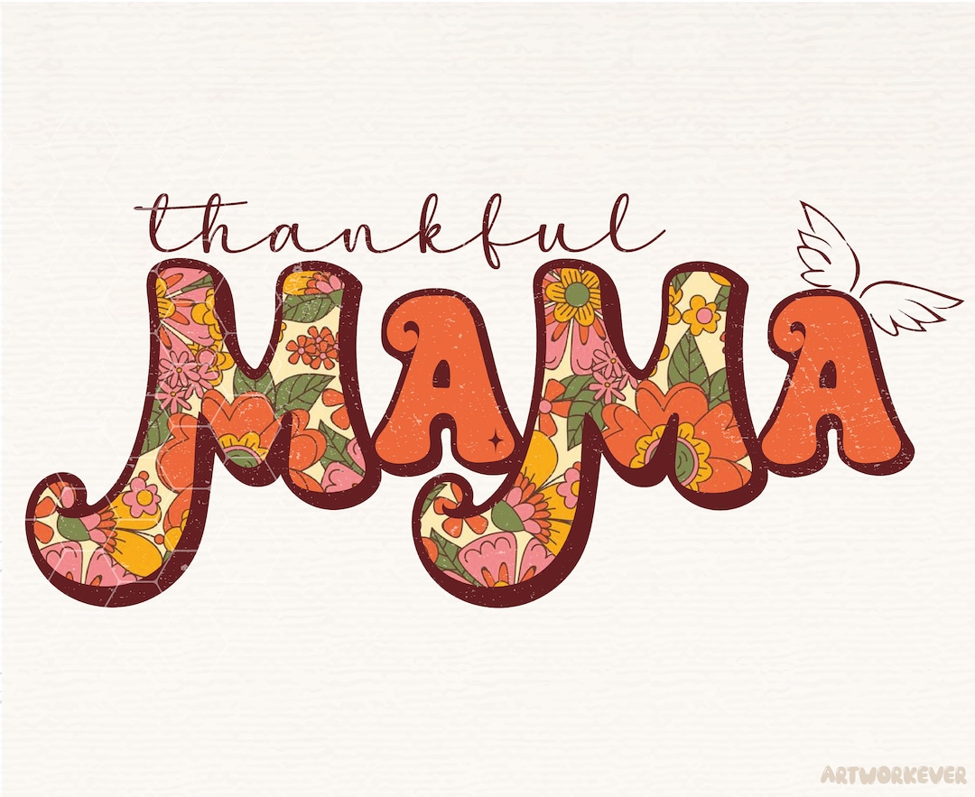 Mama Png, Thankful Mama Png, Fall Mama Png, Retro Sublimation Design