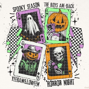 Esqueleto de cowboy assustador de Halloween do oeste, PNG de Halloween do oeste, PNG de Halloween retrô, PNG de temporada assustadora, PNG de cartas de ás de abóbora de Halloween