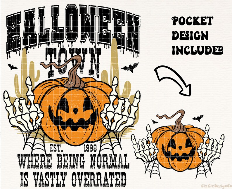 Halloweentown 1998 PNG, Funny Halloween png, Halloween Shirt png, Retro Halloween png, Halloween Pumpkin png, Fall png, Sublimation Designs image 2