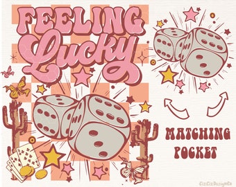 Western Png, Gefühl Lucky Punk Png, Western Sublimation Png, Western Cowboy Shirt, Glück Png, Western Taschenset, Design Download, Retro Png
