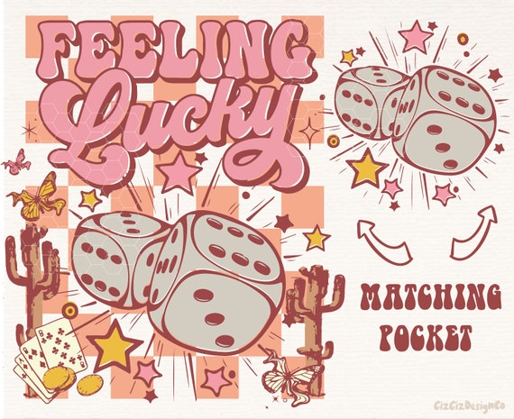 Western Png, Feeling Lucky Punk Png, Western Sublimation Png, Western Cowboy Shirt, Luck Png, Western Pocket Set, Design Download, Retro Png