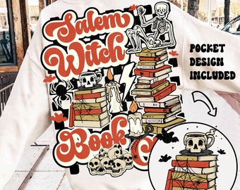 Salem Witch Book Club PNG, Trendy Halloween Png Sublimation Digital Design Download, skeleton png, spooky season png, witch png, fall png,