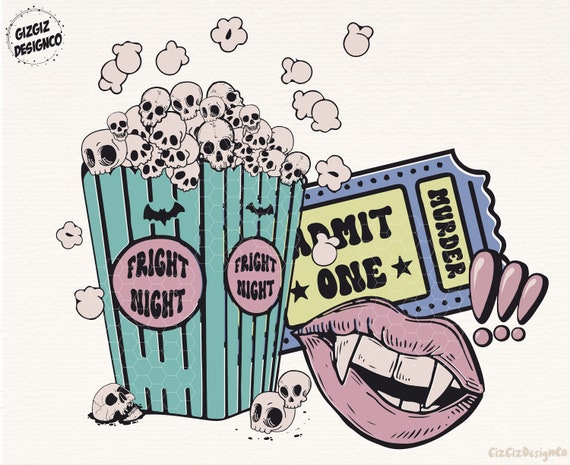 Horror Movies and Chill Fright Night PNG Sublimation Design, Halloween Png, Digital Download, Spooky Season, Halloween Shirt png, Trendy png