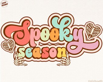 Spooky Season Png, Halloween Png, Fall Png, Sublimation Design Download, Pumpkin Season, Trendy halloween png, skeleton png, retro png, cute
