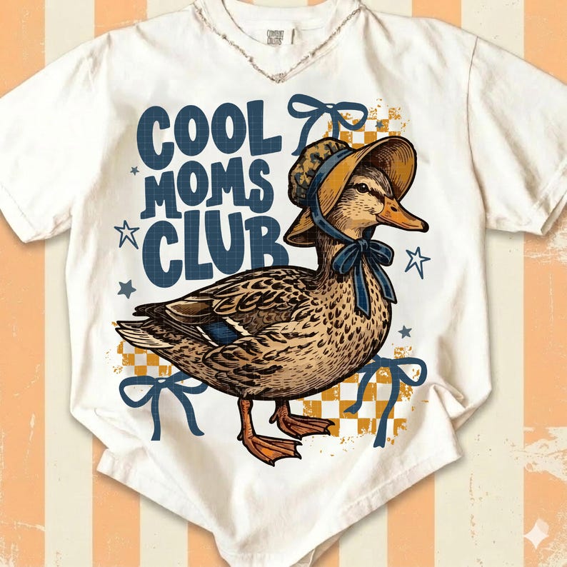 Cool Moms Club Goose Mama PNG, Coquette Bow Mama PNG, Mom Life, Antique Shirt, Dainty Png (Digital Download) image 3