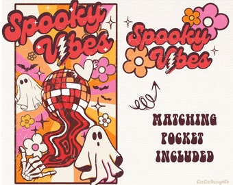 Imágenes PNG con ambiente retro espeluznante, imágenes PNG de temporada espeluznante, imágenes PNG de Halloween, descarga de diseño de sublimación de Halloween, imágenes PNG de moda, imágenes PNG de Halloween retro, imágenes PNG de fantasmas
