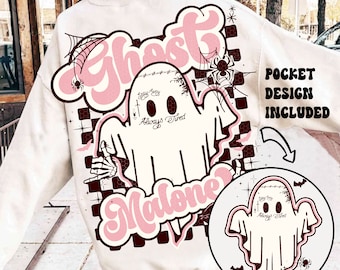 Ghost Malone PNG, Retro Spooky Halloween Sublimation PNG, Cute Spooky Png, Fall png, Trendy Halloween Shirt, funny groovy halloween designs