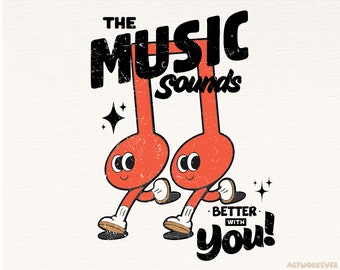 Funny Retro Music Png, Retro Sublimations, Trendy Hoodie Shirts Designs, Digital Download, Music Png, Vintage png, Groovy png, Printable png