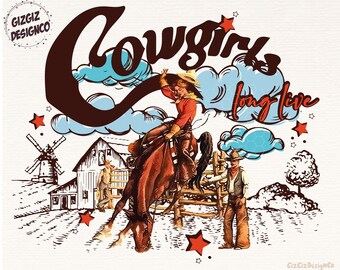 Western Cowgirl PNG, Cowgirl PNG Sublimation Design Download, Western Cowgirl PNG, Retro Cowgirl Png, Digital Download