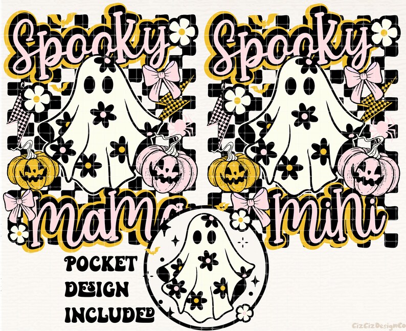 Trendig Mama Mini Halloween-tröja png sublimeringsdesign, läskig säsong png, pumpa png, söt blommig spöke png, höst png, Halloween png bild 2