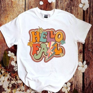 Retro Hello Fall PNG, Pumpkin Season, Sublimation Design Download ...