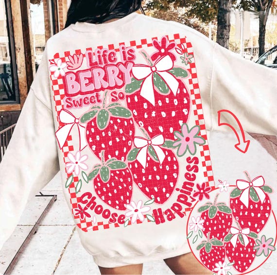 Life is Berry Sweet Strawberry Png, Coquette Strawberry Png, Vintage Strawberry Png, Strawberry Bow Png, Cute Summer Png, Trendy Png Designs