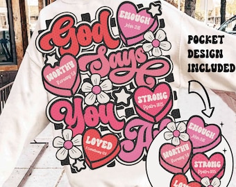 Trendy Christian Valentine Png, God Says You Are Valentine Png, Candy Hearts Png, Retro Valentines Png, Valentines Bible Verse, Love png
