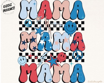 Mama PNG Vierte Juli Sublimation Digital Design Download, Stars und Stripes png , rot weiß und blau png, patriotische png, amerikanisch png