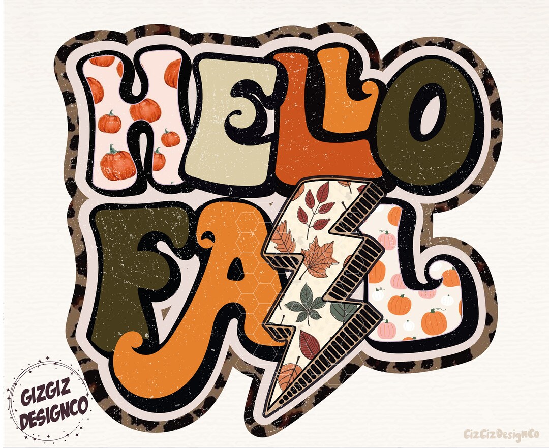 Hello Fall PNG, Fall, Pumpkin Season, Sublimation Design Downloads ...