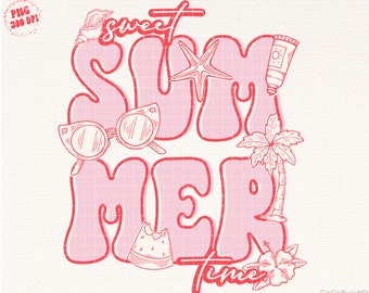 Sweet Summer Time png, Aesthetic Png, Pink Summer Png, Summer Sublimation, Summer png, Social Club Png, Sublimation Design, Digital Download