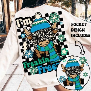I&#39;m Freakin Freezin Png, Cute Cow Png, Trendy Winter Png, Sublimation Design Download, Hello Winter Png, Freezing Season Png, Winter Vibes