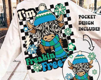 I'm Freakin Freezin Png, Cute Cow Png, Trendy Winter Png, Sublimation Design Download, Hello Winter Png, Freezing Season Png, Winter Vibes