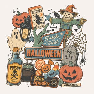 Retro Halloween Collage Png, Treaty Oak Png, Halloween Coquette Png, Spooky Scarecrow Png, Halloween Png, Spooky Png, Instant Download