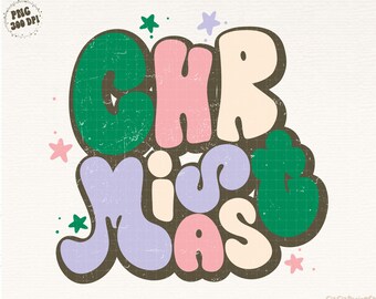 Trendy Groovy Christmas Png Design Download Retro Christmas Png Women Xmas Shirt Happy Holiday Season Cute Christmas Png Winter Christmas