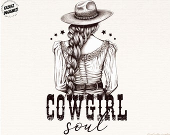 Western Cowgirl Soul Png, Western Sublimations, Design Download, PNG Clipart, Shirt Design, Sublimation Download, Vintage Cowgirl, Retro Png