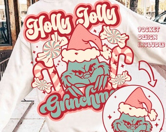 Holly Jolly Christmas png, Trendy Christmas png, Merry Christmas png, Retro Christmas png, Holiday Sublimation, Christmas Vibes, Trendy Png