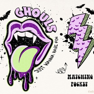 Ghouls Just Wanna Have Fun PNG-Halloween Sublimation Digital Design Download, Pocket Set, Ghost png, spooky season png, trendy png, fall png