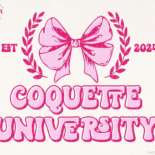 Coquette University PNG, Coquette Bow Png, Trendy Aesthetic Shirt Design, Soft Girl Aesthetic, Pink Aesthetic, Pink Bow Png, Coquette Design