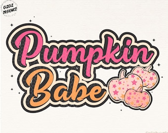 Retro Halloween Png-Pumpkin Babe PNG-Fall Png Sublimation Design, Pumpkin Season, Retro Fall Design, Thanksgiving png, Fall Vibes, halloween