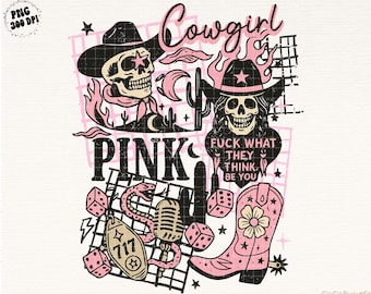 Pink Western Punk Collage PNG, Howdy Western Collage PNG, Edgy Country Cowgirl Aesthetic Sublimation Design, Western Sticker, Edgy Cowgirl