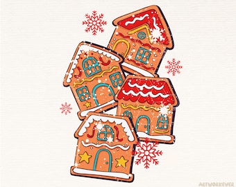 Christmas Png, Holly Jolly Vibes Png, Retro Christmas Sublimation PNG, Santa png, Gingerbread house, Retro Christmas png, Tis the season png