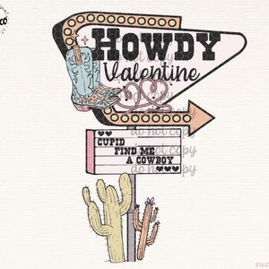 Western Valentines Png, Howdy Valentine Png, Boho Cowgirl Png, Valentines Sublimation Design, Valentines Cowgirl, Valentine Day Png,Love Png