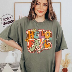 Retro Hello Fall PNG, Pumpkin Season, Sublimation Design Download ...