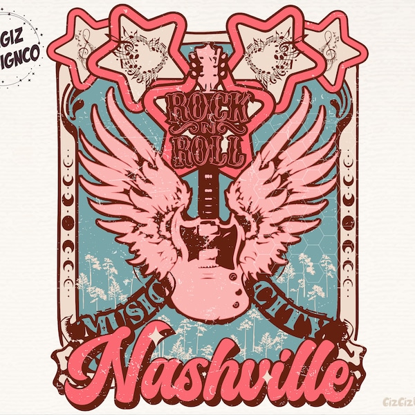 Western Nashville Music City Png, Western Png, Western Sublimation Png, Country Western Png, Music City Png, Western Cowgirl Shirt Png