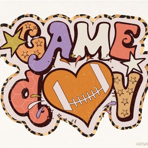Game Day Png, Retro Football Sublimation, Football Mom Png, Fall Png, Football Png Files, Retro Football Png, Instant Download, Football Png