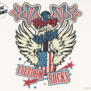 Retro 4th Of July PNG, Freedom Rocks PNG, 4th Of July Sublimation Design, America PNG, Patriotic Png, Sublimation Design, Design Download