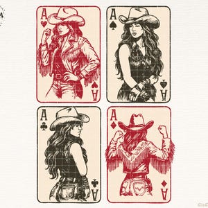 Ace of Hearts Western Png Design Download, Ace of Spades PNG, Ace of Diamonds PNG, Western Cowgirl PNG, Poker Cards Png, Transparent Png