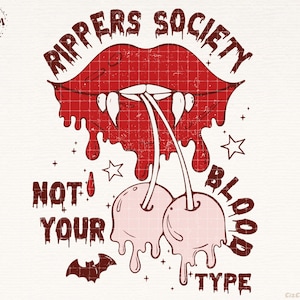Retro Rippers Society Halloween Png, Halloween Png, Vampire png, Goth png, Villain, Spooky Season Png, Aesthetic Halloween png, Witchy Png