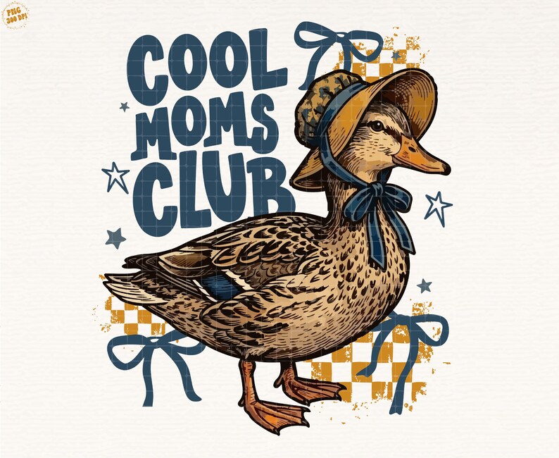 Cool Moms Club Goose Mama PNG, Coquette Bow Mama PNG, Mom Life, Antique Shirt, Dainty Png (Digital Download) image 2