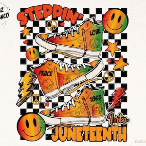 Steppin&#39; Into Juneteenth Png 昇華デザイン、Juneteenth Png、Black History Png、1865 Vibes Png、Black Power Png、Afro Png ダウンロード