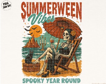 Summer Halloween Png, Skeleton Summer Halloween Png, Funny Halloween Png, Gothic Halloween Summer Png, Summerween Png, Digital Shirt Design