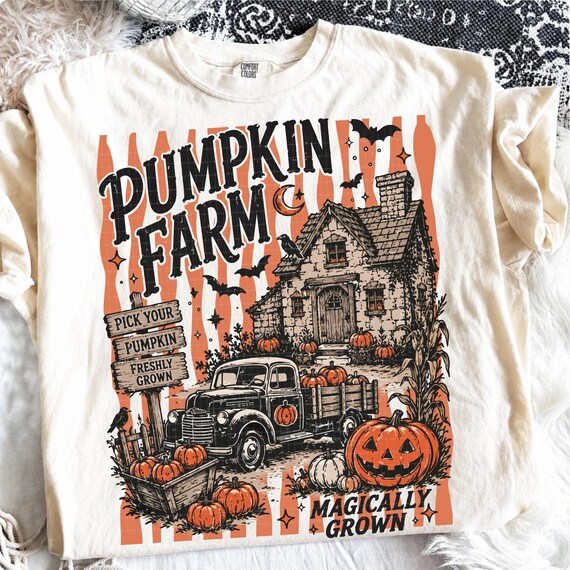 Pumpkin Farm Png, Cute Fall Season Png, Halloween Fall Png, Striped Fall Png, Girly Halloween Shirt Design, Autumn Png, Pumpkin Png
